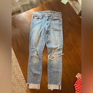Mother looker frayed ankle jean